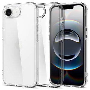 Spigen Ultra Hybrid Back Cover Case for iPhone 17e / 16e, Clear Transparent, Durable Hybrid Structure - Polycarbonate + TPU | Crystal Clear
